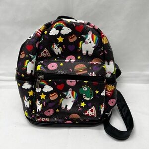 Ashley. M Unicorn and Junkfood Collage Mini Backpack (PB1)